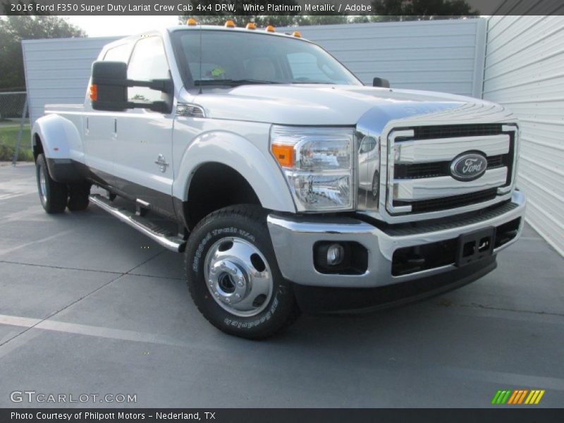 White Platinum Metallic / Adobe 2016 Ford F350 Super Duty Lariat Crew Cab 4x4 DRW