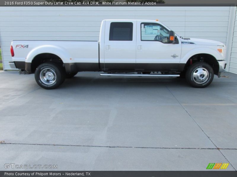 White Platinum Metallic / Adobe 2016 Ford F350 Super Duty Lariat Crew Cab 4x4 DRW