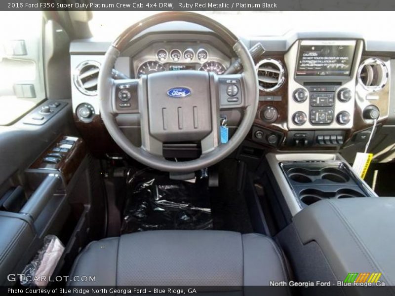 Ruby Red Metallic / Platinum Black 2016 Ford F350 Super Duty Platinum Crew Cab 4x4 DRW