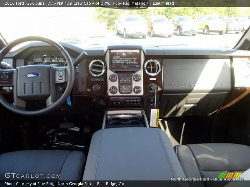 Ruby Red Metallic / Platinum Black 2016 Ford F350 Super Duty Platinum Crew Cab 4x4 DRW