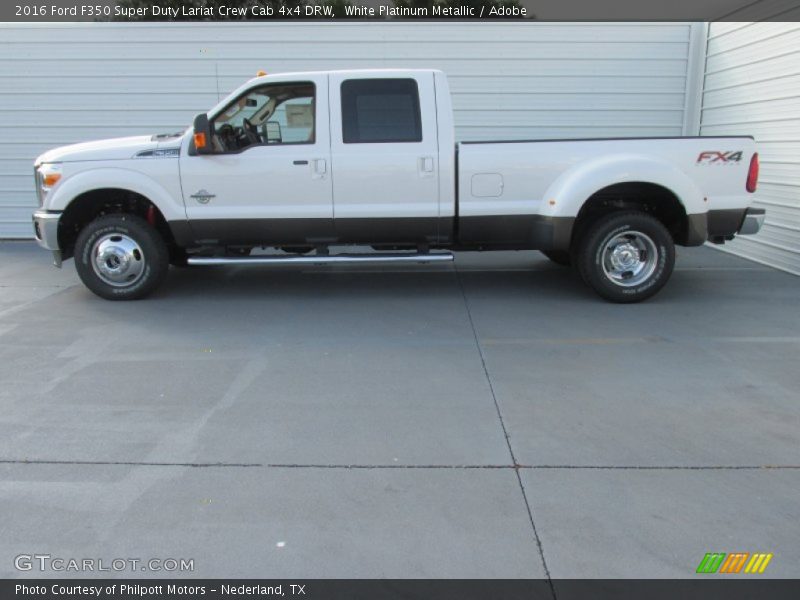 White Platinum Metallic / Adobe 2016 Ford F350 Super Duty Lariat Crew Cab 4x4 DRW