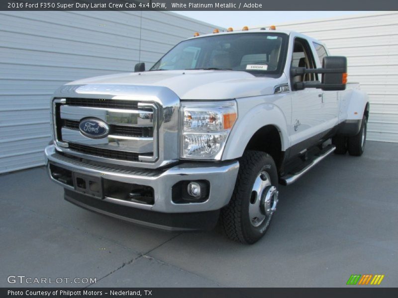 White Platinum Metallic / Adobe 2016 Ford F350 Super Duty Lariat Crew Cab 4x4 DRW