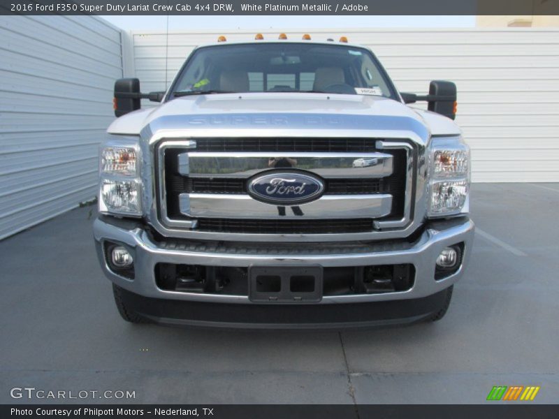 White Platinum Metallic / Adobe 2016 Ford F350 Super Duty Lariat Crew Cab 4x4 DRW