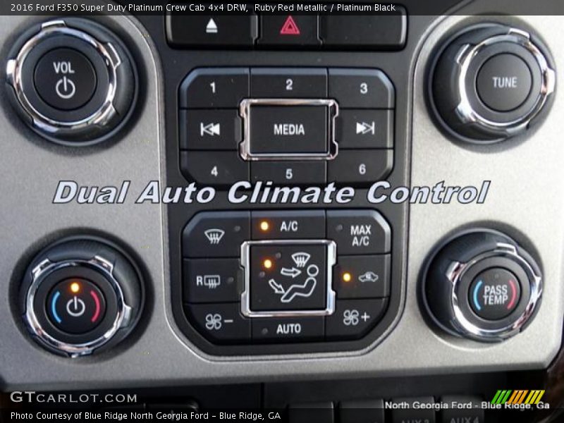 Ruby Red Metallic / Platinum Black 2016 Ford F350 Super Duty Platinum Crew Cab 4x4 DRW