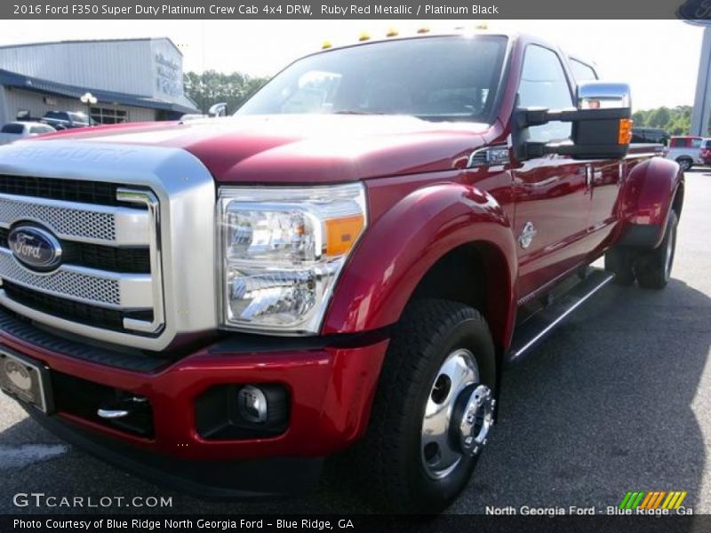 Ruby Red Metallic / Platinum Black 2016 Ford F350 Super Duty Platinum Crew Cab 4x4 DRW