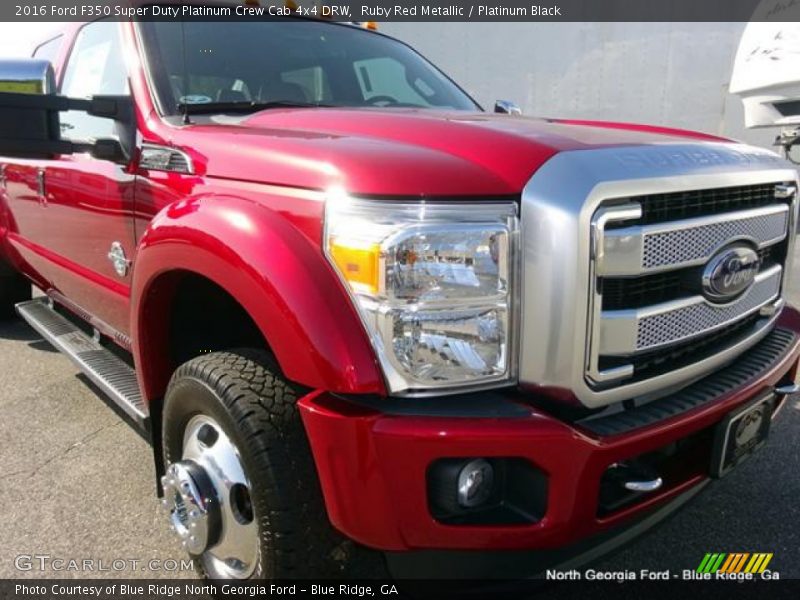 Ruby Red Metallic / Platinum Black 2016 Ford F350 Super Duty Platinum Crew Cab 4x4 DRW