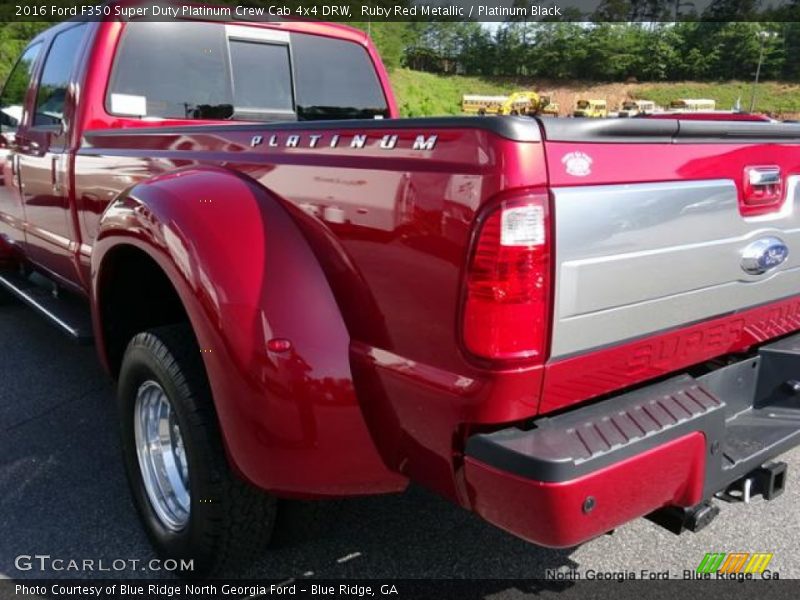 Ruby Red Metallic / Platinum Black 2016 Ford F350 Super Duty Platinum Crew Cab 4x4 DRW