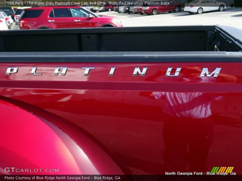 Ruby Red Metallic / Platinum Black 2016 Ford F350 Super Duty Platinum Crew Cab 4x4 DRW