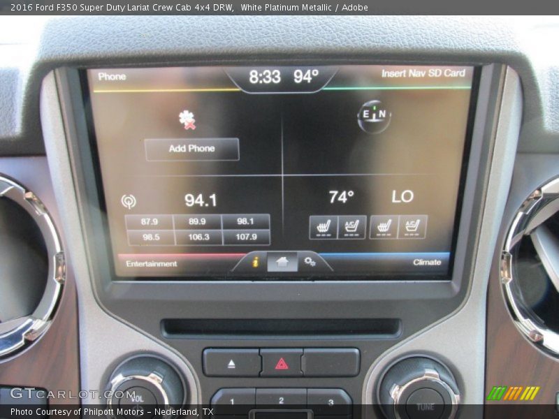 White Platinum Metallic / Adobe 2016 Ford F350 Super Duty Lariat Crew Cab 4x4 DRW