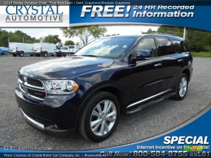 True Blue Pearl / Dark Graystone/Medium Graystone 2013 Dodge Durango Crew