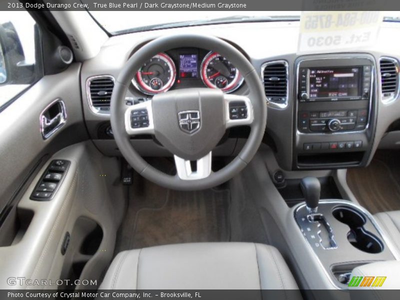 True Blue Pearl / Dark Graystone/Medium Graystone 2013 Dodge Durango Crew