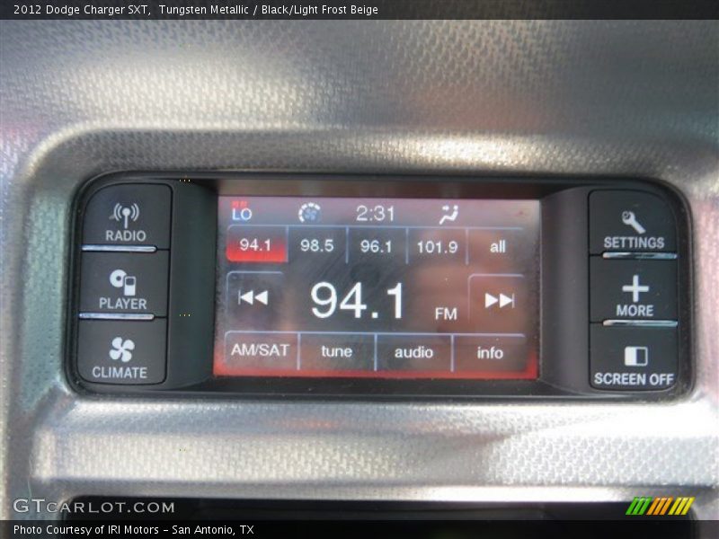 Tungsten Metallic / Black/Light Frost Beige 2012 Dodge Charger SXT
