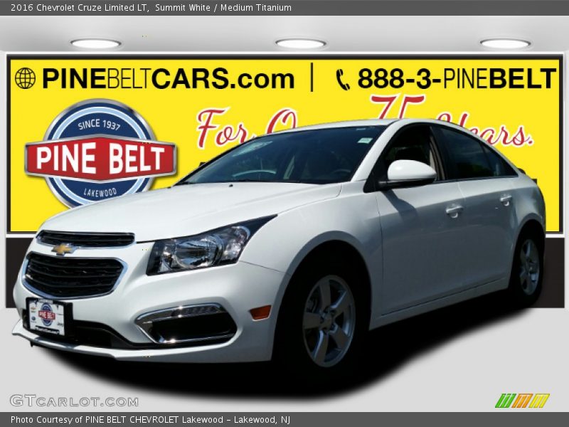 Summit White / Medium Titanium 2016 Chevrolet Cruze Limited LT