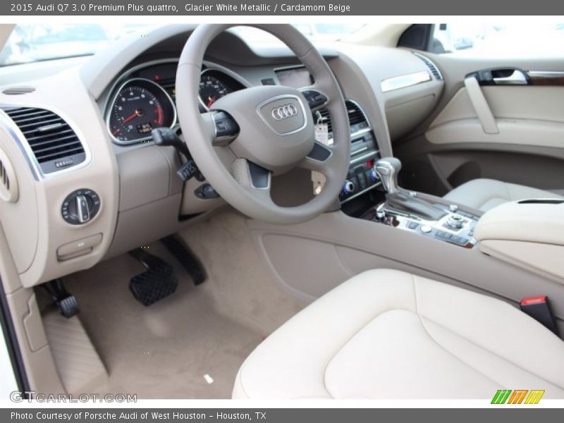 Glacier White Metallic / Cardamom Beige 2015 Audi Q7 3.0 Premium Plus quattro