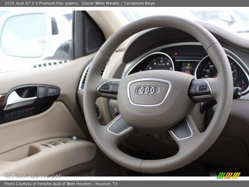Glacier White Metallic / Cardamom Beige 2015 Audi Q7 3.0 Premium Plus quattro