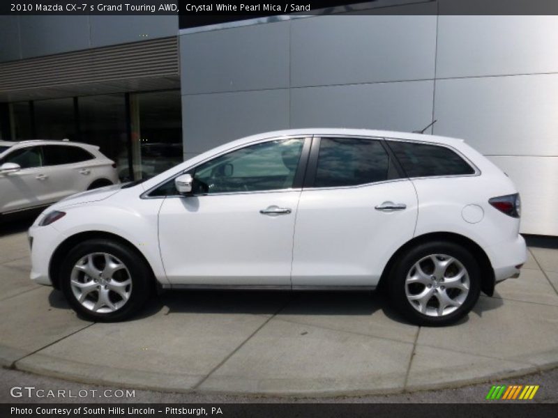 Crystal White Pearl Mica / Sand 2010 Mazda CX-7 s Grand Touring AWD