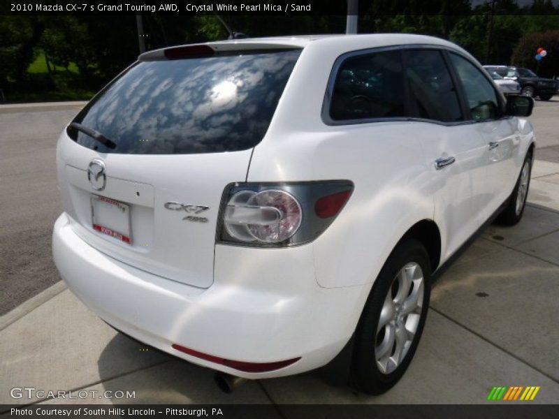 Crystal White Pearl Mica / Sand 2010 Mazda CX-7 s Grand Touring AWD