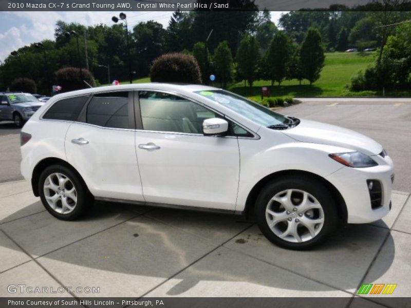 Crystal White Pearl Mica / Sand 2010 Mazda CX-7 s Grand Touring AWD