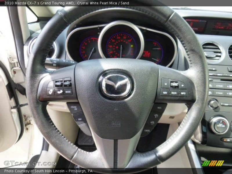 Crystal White Pearl Mica / Sand 2010 Mazda CX-7 s Grand Touring AWD
