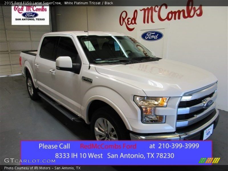 White Platinum Tricoat / Black 2015 Ford F150 Lariat SuperCrew