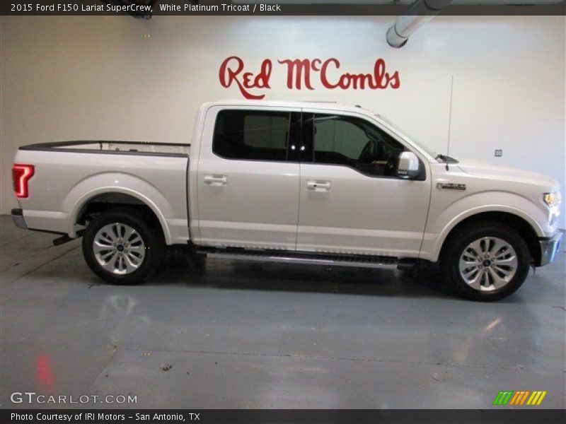 White Platinum Tricoat / Black 2015 Ford F150 Lariat SuperCrew