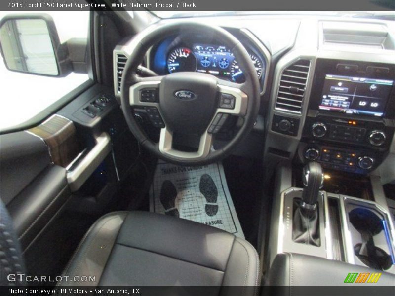 White Platinum Tricoat / Black 2015 Ford F150 Lariat SuperCrew