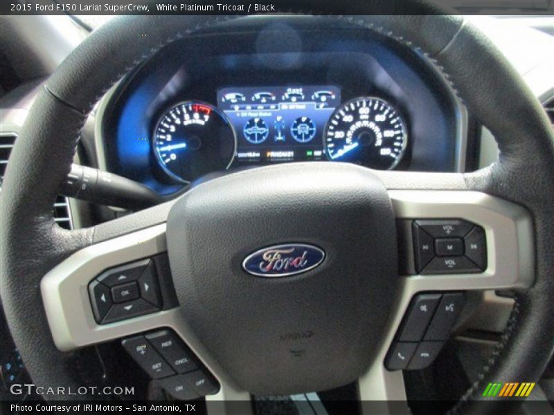 White Platinum Tricoat / Black 2015 Ford F150 Lariat SuperCrew