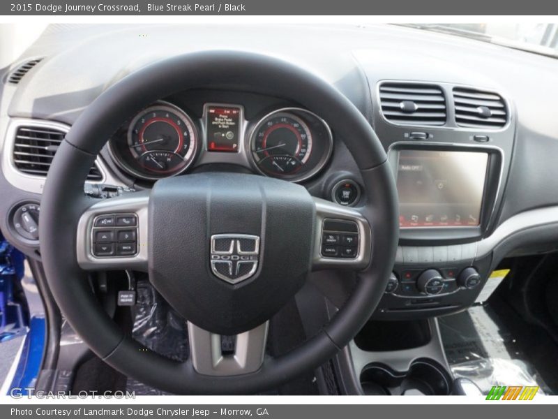 Blue Streak Pearl / Black 2015 Dodge Journey Crossroad