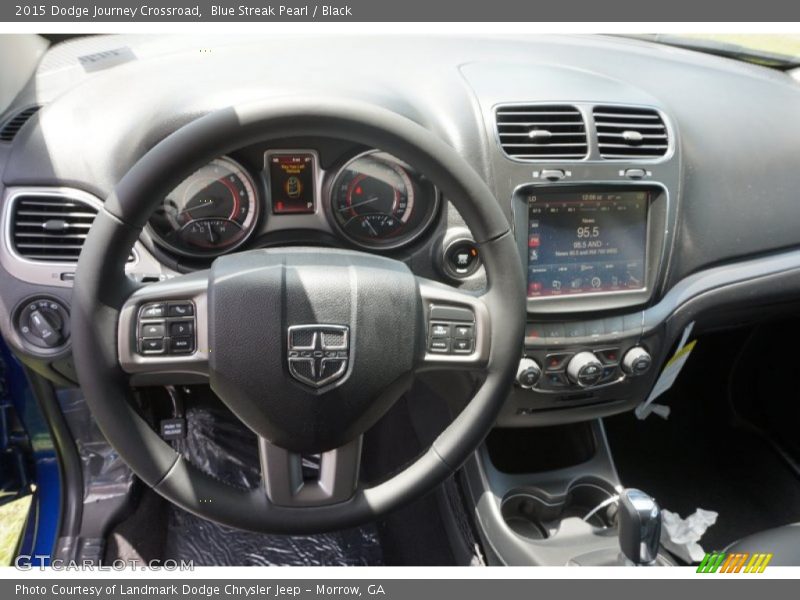Blue Streak Pearl / Black 2015 Dodge Journey Crossroad
