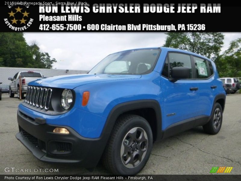 Sierra Blue / Black 2015 Jeep Renegade Sport