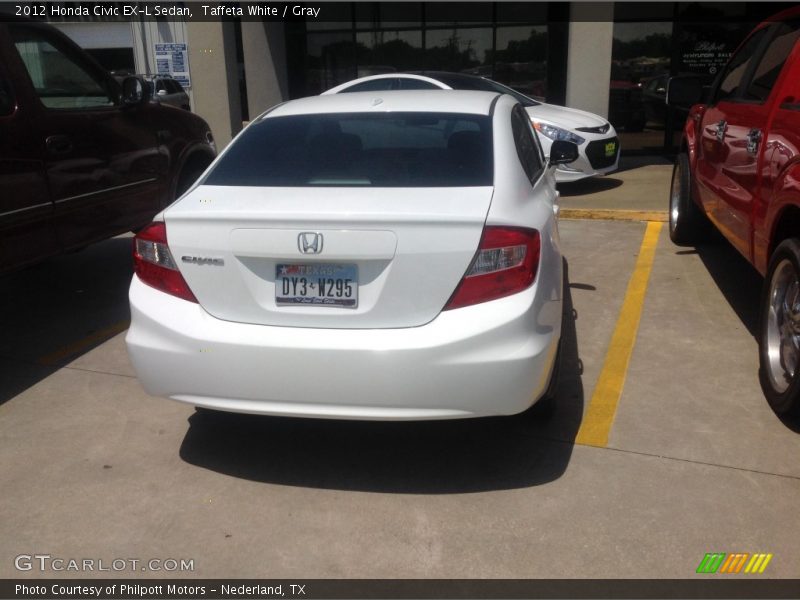 Taffeta White / Gray 2012 Honda Civic EX-L Sedan