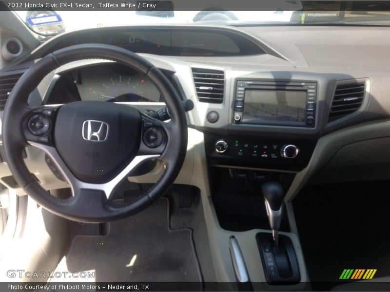 Taffeta White / Gray 2012 Honda Civic EX-L Sedan