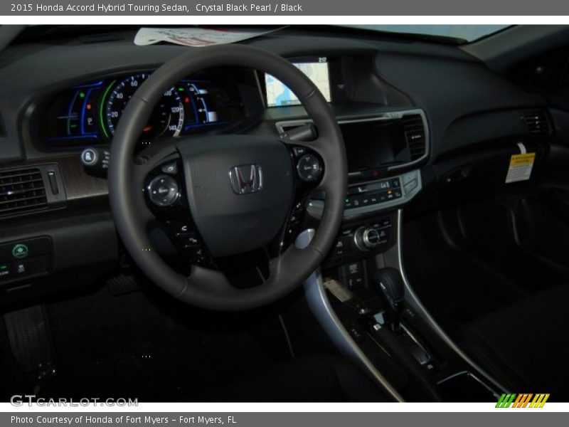 Crystal Black Pearl / Black 2015 Honda Accord Hybrid Touring Sedan