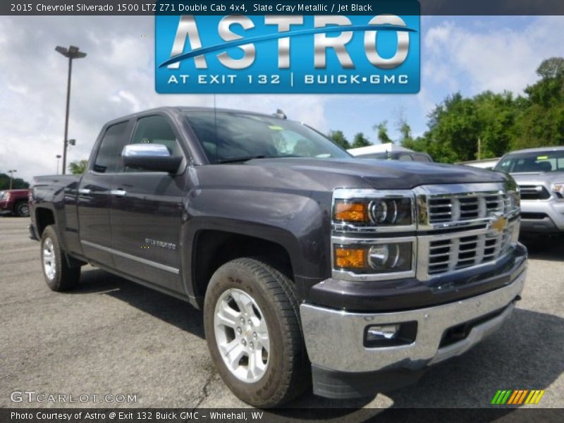 Slate Gray Metallic / Jet Black 2015 Chevrolet Silverado 1500 LTZ Z71 Double Cab 4x4