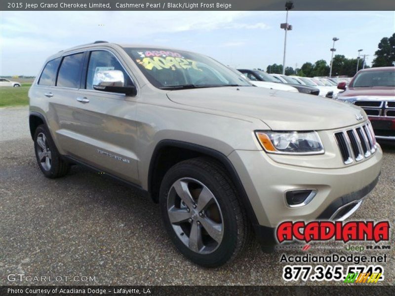 Cashmere Pearl / Black/Light Frost Beige 2015 Jeep Grand Cherokee Limited