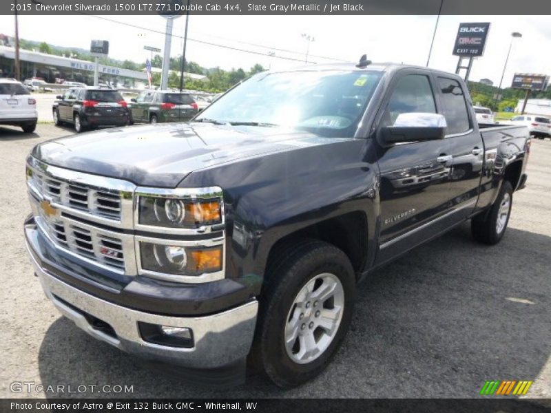 Slate Gray Metallic / Jet Black 2015 Chevrolet Silverado 1500 LTZ Z71 Double Cab 4x4