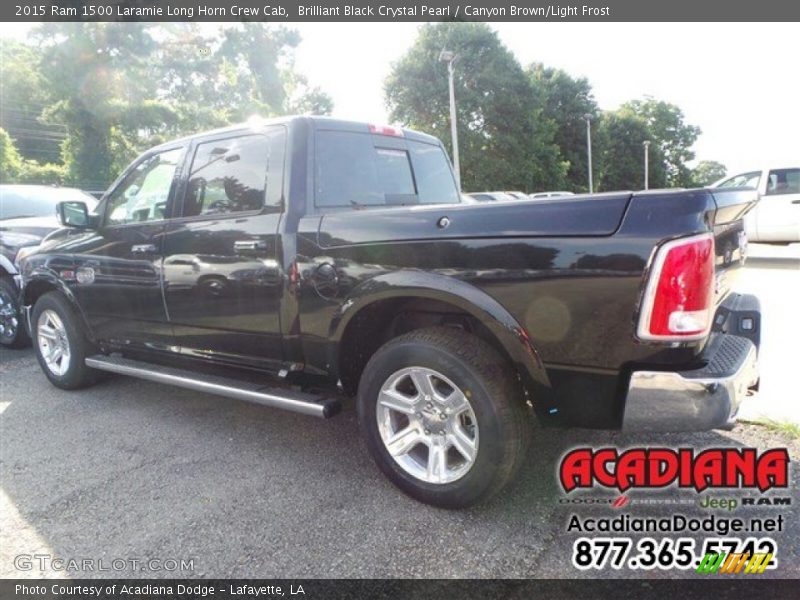 Brilliant Black Crystal Pearl / Canyon Brown/Light Frost 2015 Ram 1500 Laramie Long Horn Crew Cab