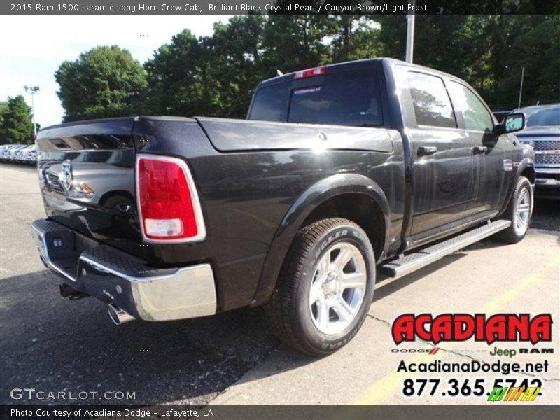 Brilliant Black Crystal Pearl / Canyon Brown/Light Frost 2015 Ram 1500 Laramie Long Horn Crew Cab