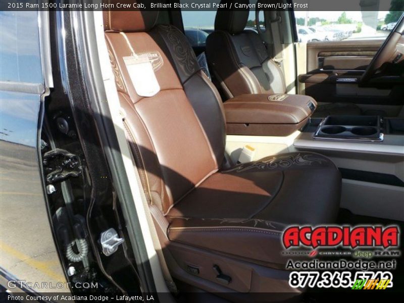 Brilliant Black Crystal Pearl / Canyon Brown/Light Frost 2015 Ram 1500 Laramie Long Horn Crew Cab