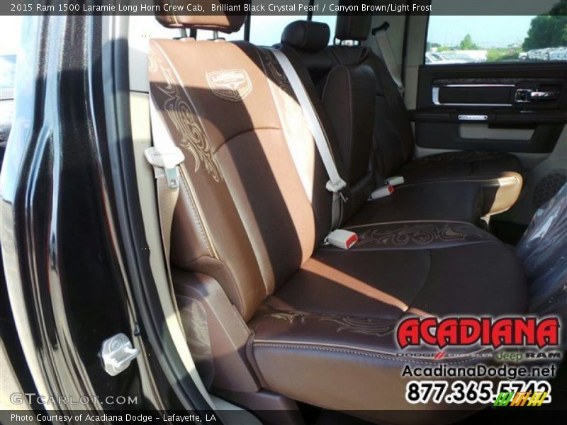 Brilliant Black Crystal Pearl / Canyon Brown/Light Frost 2015 Ram 1500 Laramie Long Horn Crew Cab
