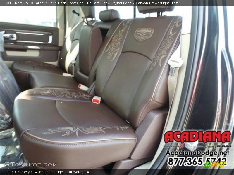 Brilliant Black Crystal Pearl / Canyon Brown/Light Frost 2015 Ram 1500 Laramie Long Horn Crew Cab
