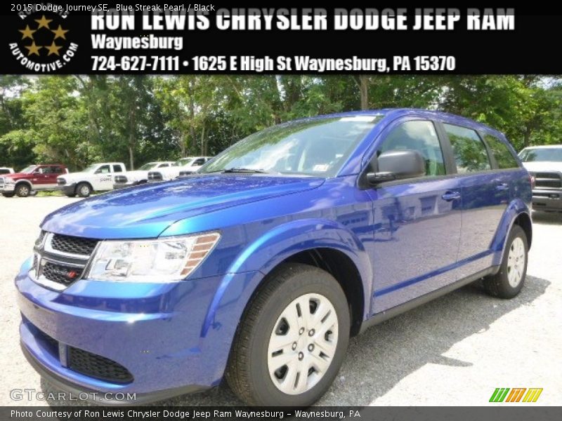 Blue Streak Pearl / Black 2015 Dodge Journey SE