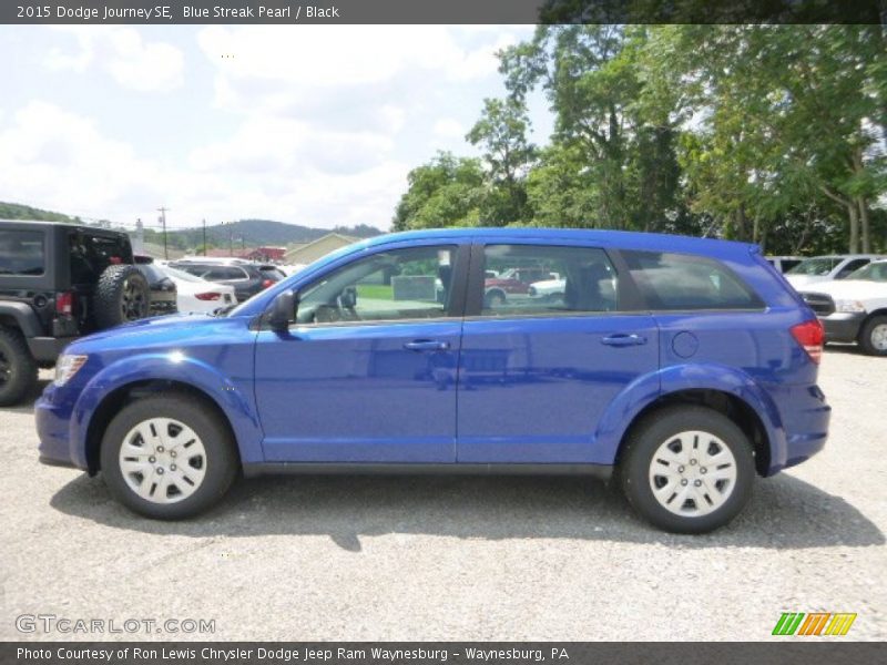Blue Streak Pearl / Black 2015 Dodge Journey SE