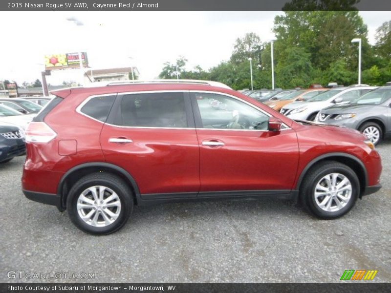 Cayenne Red / Almond 2015 Nissan Rogue SV AWD