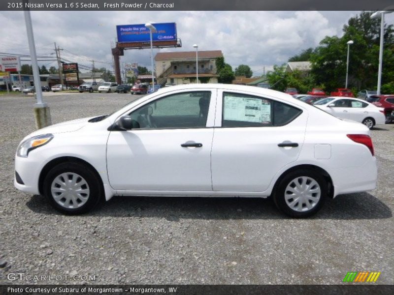 Fresh Powder / Charcoal 2015 Nissan Versa 1.6 S Sedan