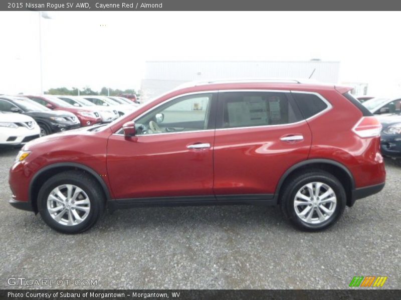 Cayenne Red / Almond 2015 Nissan Rogue SV AWD