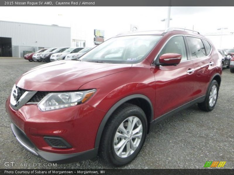 Cayenne Red / Almond 2015 Nissan Rogue SV AWD