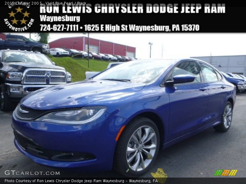 Vivid Blue Pearl / Black 2015 Chrysler 200 S