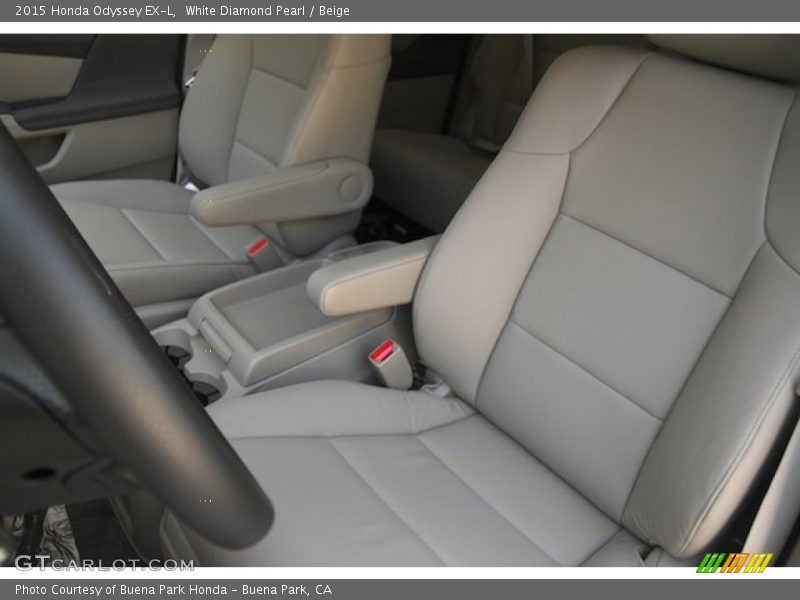 White Diamond Pearl / Beige 2015 Honda Odyssey EX-L