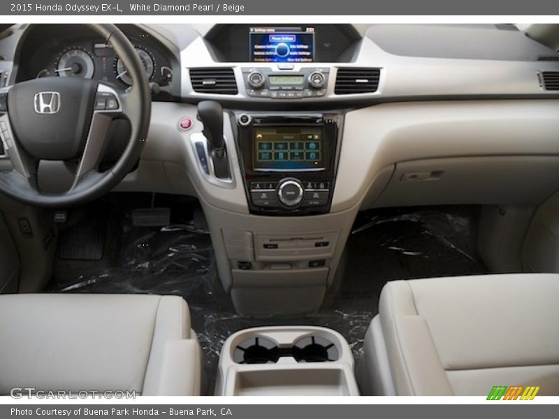 White Diamond Pearl / Beige 2015 Honda Odyssey EX-L